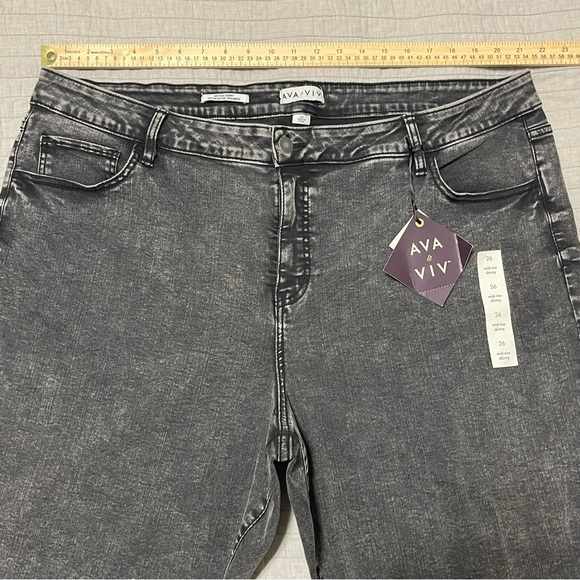 Ava & Viv Women's Mid-Rise Skinny Jeans Charcoal Gray Size 26 - Picture 7 of 12